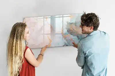 Pizarra de cristal magnética borrable diseño con imagen abstracta