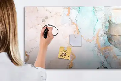 Pizarra de cristal magnética borrable diseño con imagen abstracta