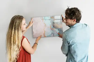 Pizarra de cristal magnética borrable diseño con imagen abstracta