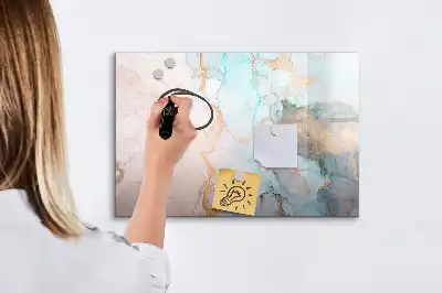 Pizarra de cristal magnética borrable diseño con imagen abstracta