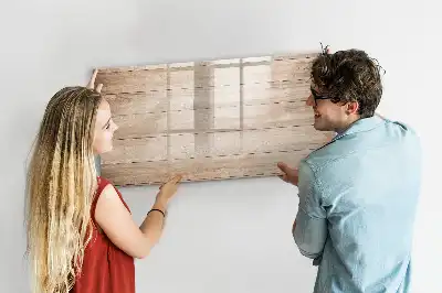 Pizarra de cristal magnética borrable con acabado de textura de madera