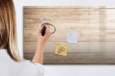 Pizarra de cristal magnética borrable con acabado de textura de madera