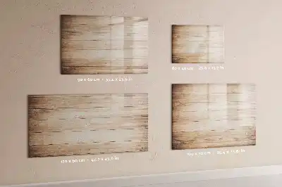 Pizarra de cristal magnética borrable con acabado de textura de madera