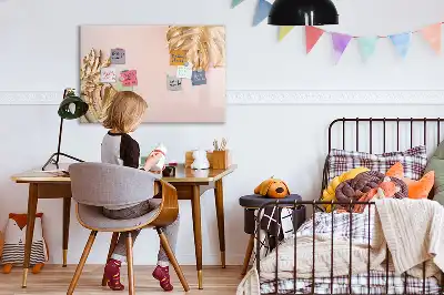 Pizarra magnética de pared con rotulador diseño de hojas tropicales doradas