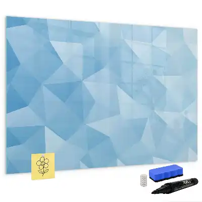 Pizarra borrable de cristal con imanes diseño de abstracción de triángulos
