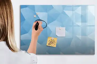Pizarra borrable de cristal con imanes diseño de abstracción de triángulos