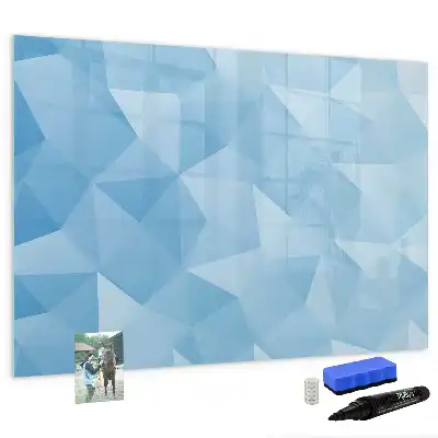 Pizarra borrable de cristal con imanes diseño de abstracción de triángulos