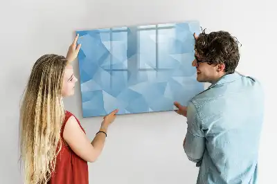 Pizarra borrable de cristal con imanes diseño de abstracción de triángulos