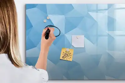 Pizarra borrable de cristal con imanes diseño de abstracción de triángulos