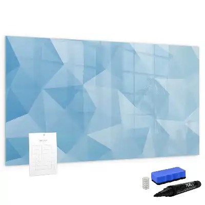 Pizarra borrable de cristal con imanes diseño de abstracción de triángulos