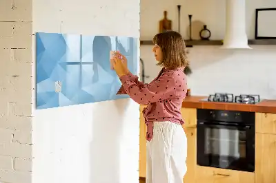 Pizarra borrable de cristal con imanes diseño de abstracción de triángulos