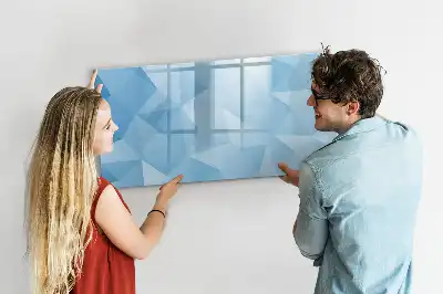 Pizarra borrable de cristal con imanes diseño de abstracción de triángulos