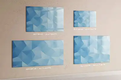 Pizarra borrable de cristal con imanes diseño de abstracción de triángulos