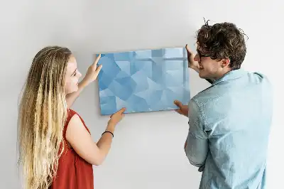 Pizarra borrable de cristal con imanes diseño de abstracción de triángulos