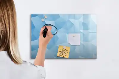 Pizarra borrable de cristal con imanes diseño de abstracción de triángulos