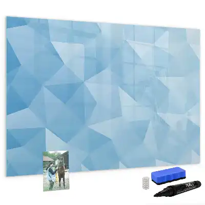 Pizarra borrable de cristal con imanes diseño de abstracción de triángulos