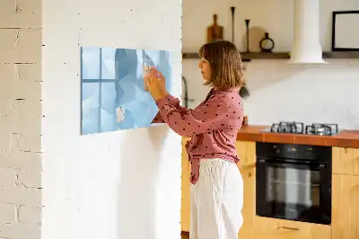 Pizarra borrable de cristal con imanes diseño de abstracción de triángulos