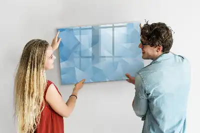 Pizarra borrable de cristal con imanes diseño de abstracción de triángulos