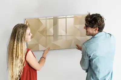 Pizarra magnética de pared con rotulador diseño de abstracción de triángulos