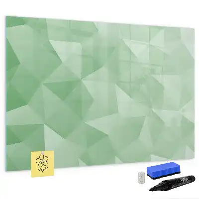 Pizarra borrable de cristal con imanes diseño con abstracción de triángulos