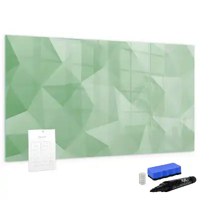 Pizarra borrable de cristal con imanes diseño con abstracción de triángulos