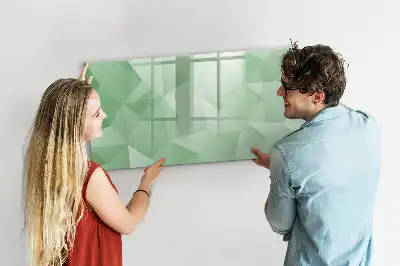 Pizarra borrable de cristal con imanes diseño con abstracción de triángulos