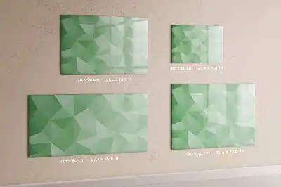 Pizarra borrable de cristal con imanes diseño con abstracción de triángulos