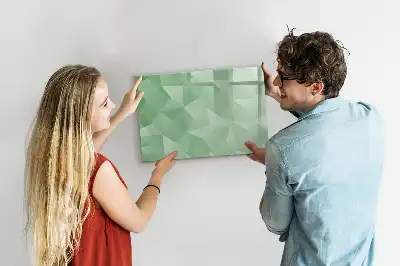 Pizarra borrable de cristal con imanes diseño con abstracción de triángulos