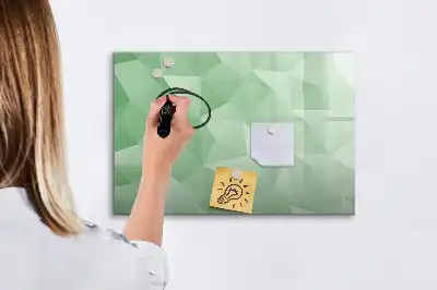 Pizarra borrable de cristal con imanes diseño con abstracción de triángulos