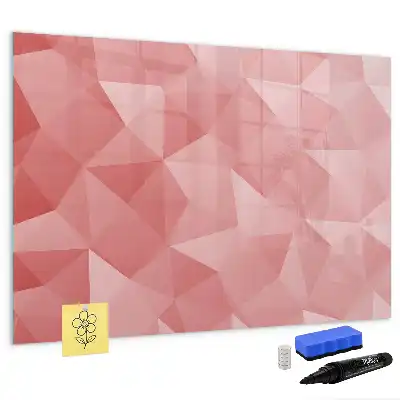 Pizarra magnética de pared diseño con abstracción de triángulos y rotulador incluido