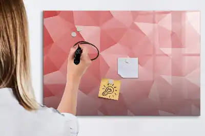 Pizarra magnética de pared diseño con abstracción de triángulos y rotulador incluido