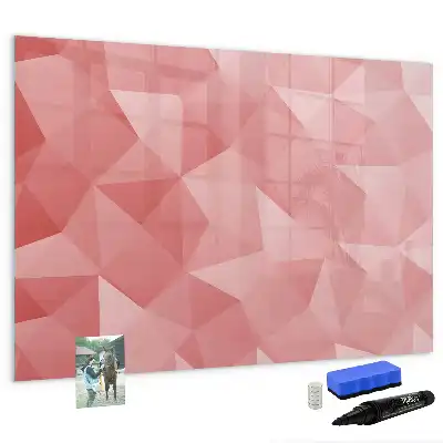 Pizarra magnética de pared diseño con abstracción de triángulos y rotulador incluido