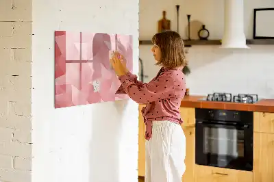 Pizarra magnética de pared diseño con abstracción de triángulos y rotulador incluido