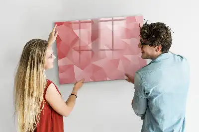 Pizarra magnética de pared diseño con abstracción de triángulos y rotulador incluido