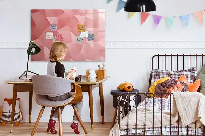Pizarra magnética de pared diseño con abstracción de triángulos y rotulador incluido