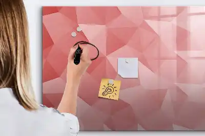 Pizarra magnética de pared diseño con abstracción de triángulos y rotulador incluido