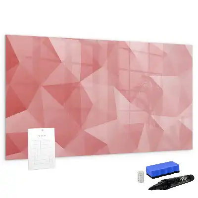 Pizarra magnética de pared diseño con abstracción de triángulos y rotulador incluido