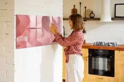 Pizarra magnética de pared diseño con abstracción de triángulos y rotulador incluido