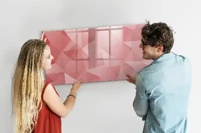 Pizarra magnética de pared diseño con abstracción de triángulos y rotulador incluido