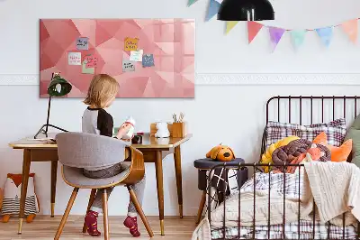 Pizarra magnética de pared diseño con abstracción de triángulos y rotulador incluido