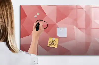 Pizarra magnética de pared diseño con abstracción de triángulos y rotulador incluido