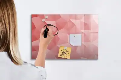 Pizarra magnética de pared diseño con abstracción de triángulos y rotulador incluido