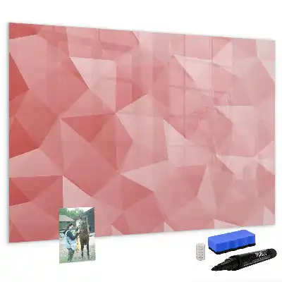 Pizarra magnética de pared diseño con abstracción de triángulos y rotulador incluido