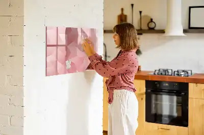 Pizarra magnética de pared diseño con abstracción de triángulos y rotulador incluido