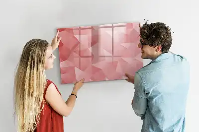 Pizarra magnética de pared diseño con abstracción de triángulos y rotulador incluido
