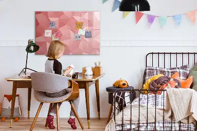 Pizarra magnética de pared diseño con abstracción de triángulos y rotulador incluido
