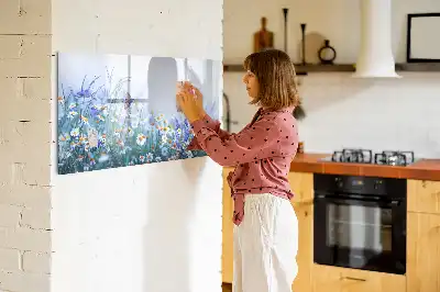Pizarra magnética de pared diseño mariposa en el prado con rotulador incluido
