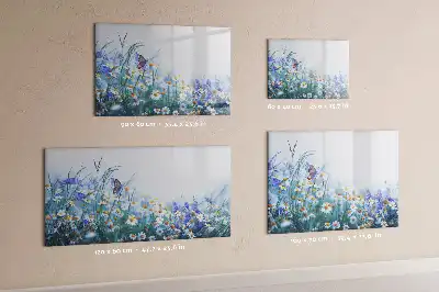 Pizarra magnética de pared diseño mariposa en el prado con rotulador incluido