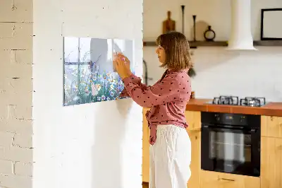 Pizarra magnética de pared diseño mariposa en el prado con rotulador incluido