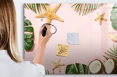 Pizarra magnética de pared con rotulador diseño ambiente de verano